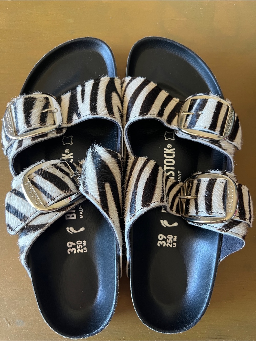 Birkenstock Arizona Zebra Calf Hair Ponyhair Sandals